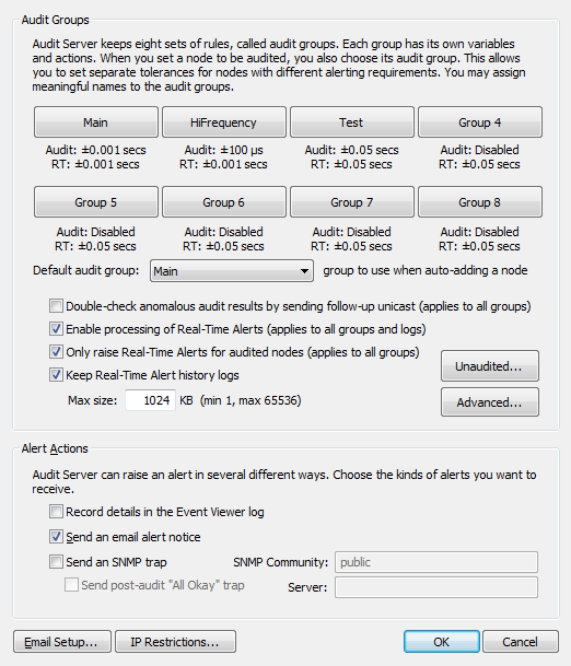 Audit Group Configuration