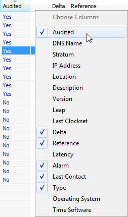 Display Audit Column<br>