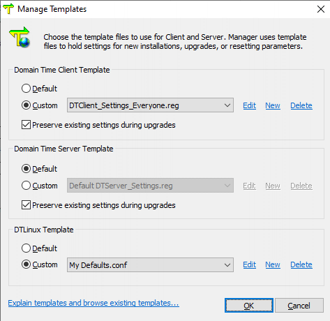 The Choose Templates dialog